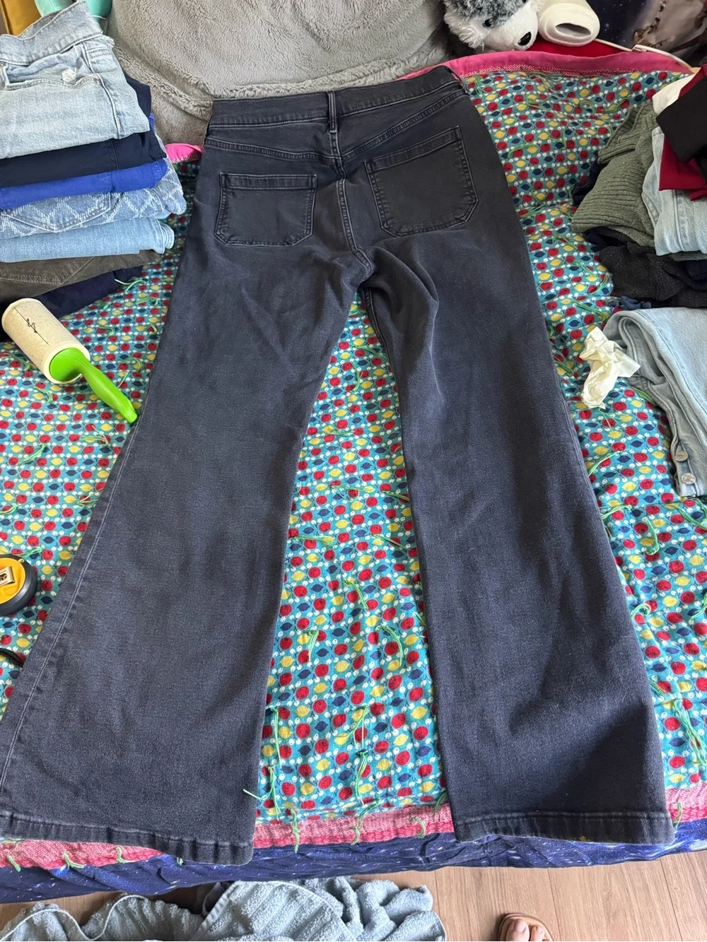 NWOT GAP “70s Flare High Rise” washed black jeans size 14 regular